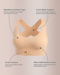 Cross Back Front Closure Wireless Posture Support Bra