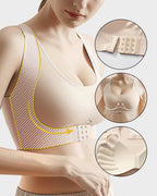 Cross Back Front Closure Wireless Posture Support Bra