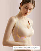 Cross Back Front Closure Wireless Posture Support Bra