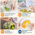 🔥LAST DAY SALE 49% OFF-100Pcs Medium Reusable Elastic Plastic Bowl Covers - Kitchen Bread Proofing