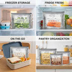 🛡️🥬 Reusable thickened upright aluminum foil sealing storage bags with label