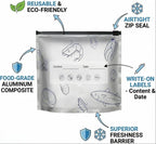 🛡️🥬 Reusable thickened upright aluminum foil sealing storage bags with label